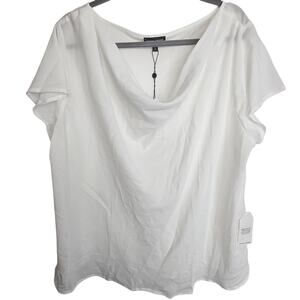 Universal Standard Blouse Women M White Minimalist Quiet Luxury Capsule Cowl NWT